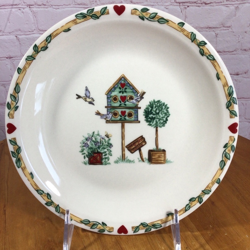 Thompson Pottery Birdhouse Salad Plates - Set of 2 - Picture 2 of 3